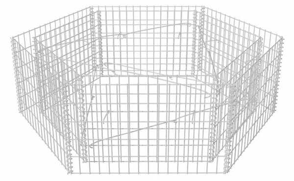 VidaXL Hatszögletű Gabion Magaságyás - 160x140x50 cm