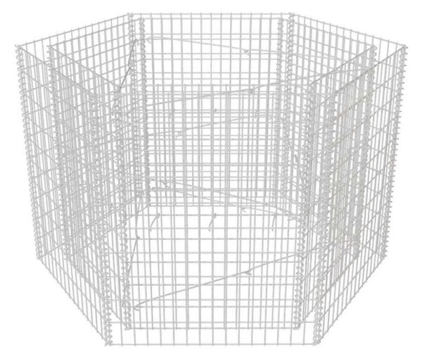 VidaXL Hatszögletű Gabion Magaságyás - 160x140x100 cm