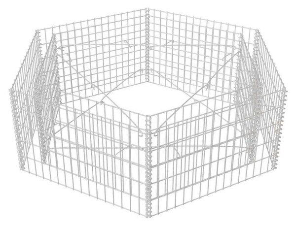 VidaXL Hatszögletű Gabion Magaságyás - 160x140x50 cm