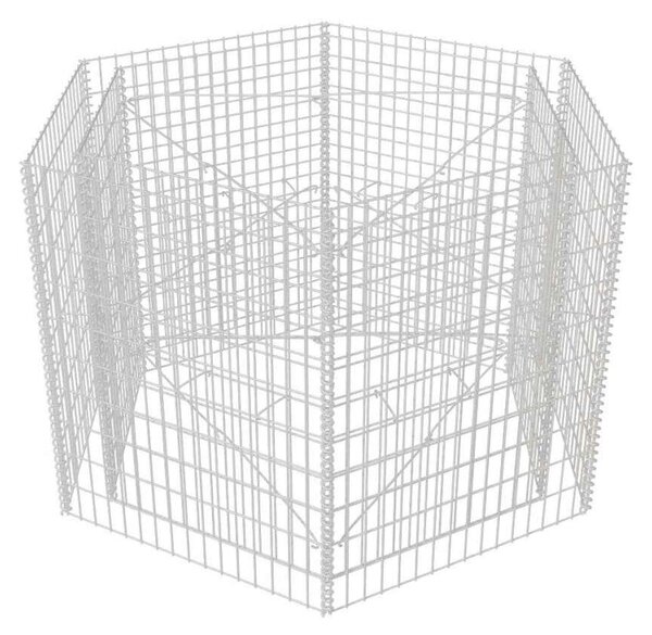 VidaXL Hatszögletű Gabion Magaságyás - 160x140x100 cm