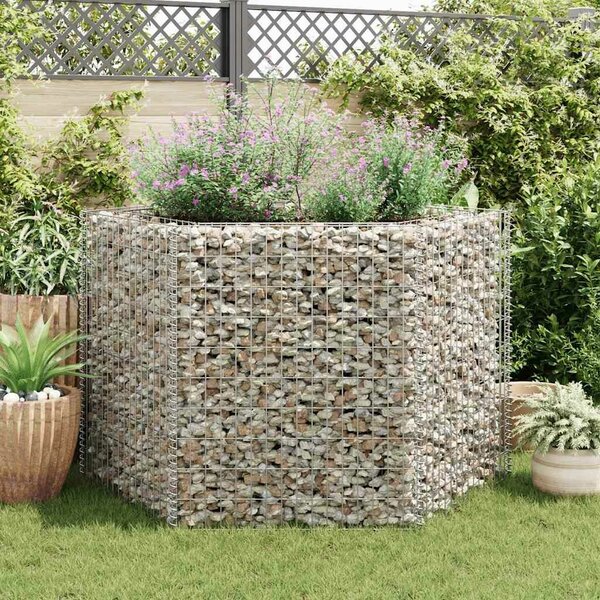 VidaXL Hatszögletű Gabion Magaságyás - 160x140x100 cm