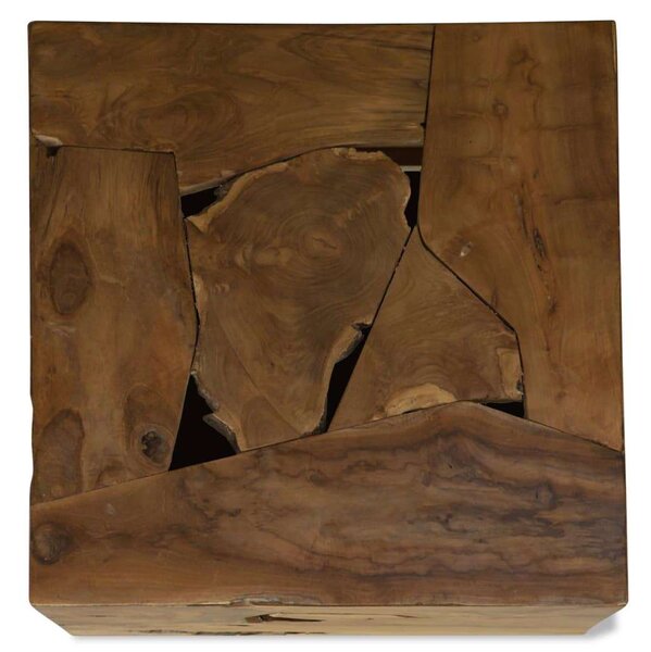 Teakfa Dohányzóasztal - Rusztikus - 50x50x35 cm