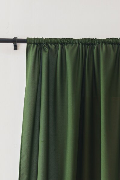 OXFORD LIGHT sötétzöld függöny 140x250 cm Felfüggesztés: Hullámos sínszalag