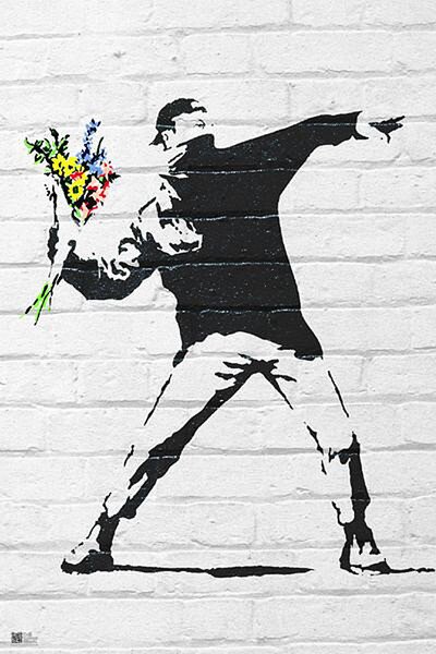 Plakát Banksy street art - Graffiti Throwing Flow, (61 x 91.5 cm)