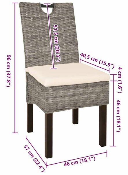 Kubu Rattan Étkezőszék - 2 db-os szett