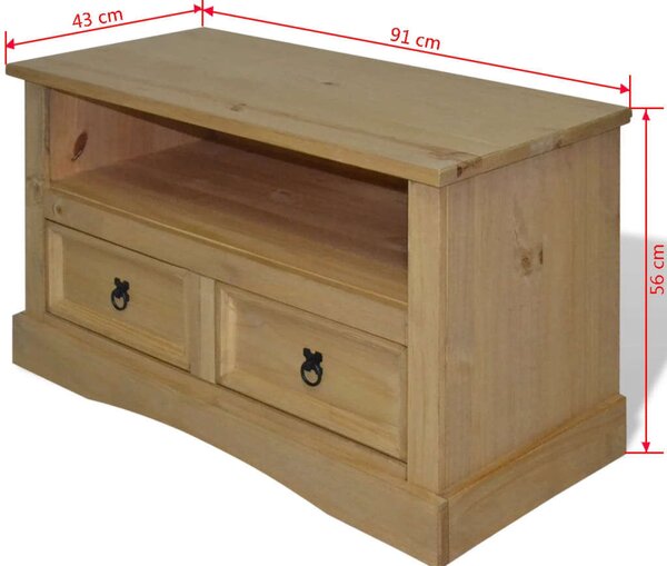 VidaXL Mexikói Fenyő TV Szekrény - 91x43x56 cm