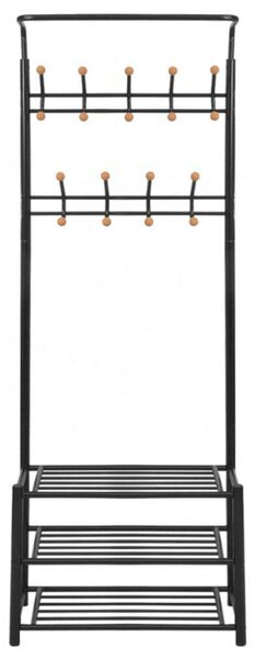 VidaXL Fekete ruhaállvány cipőtárolóval 68x32x182,5 cm