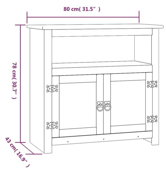 VidaXL Corona Fenyőfa TV Szekrény - 80x43x78 cm