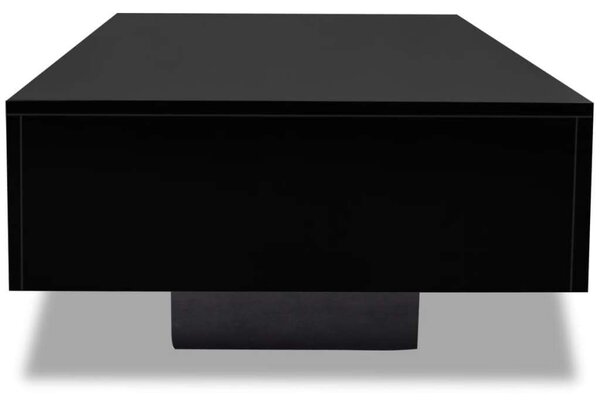 VidaXL Magasfényű Fekete Dohányzóasztal - 115x55x31 cm