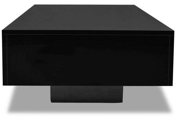 VidaXL Modern Dohányzóasztal - Fekete Magasfényű - 85x55x31 cm