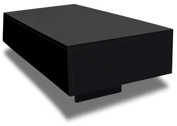 VidaXL Modern Dohányzóasztal - Fekete Magasfényű - 85x55x31 cm