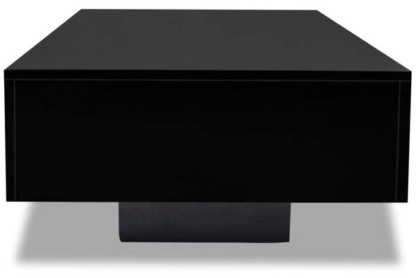 VidaXL Magasfényű Fekete Dohányzóasztal - 115x55x31 cm