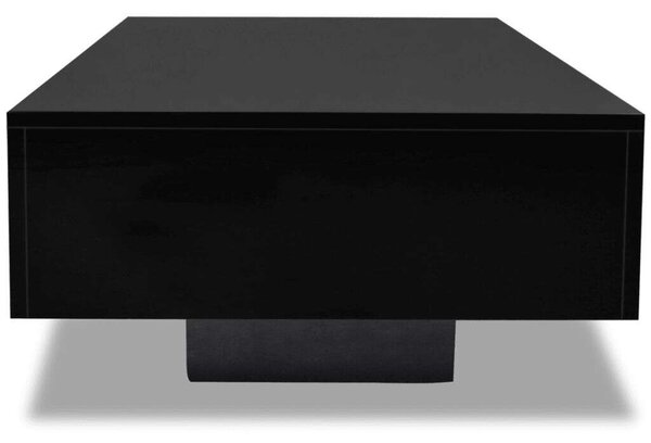 VidaXL Modern Dohányzóasztal - Fekete Magasfényű - 85x55x31 cm
