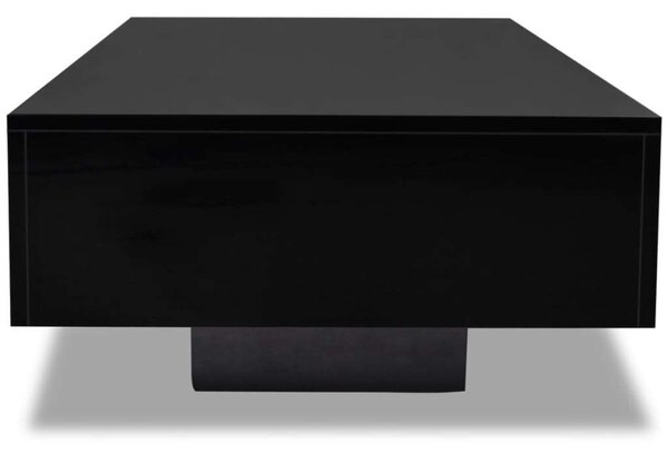 VidaXL Modern Dohányzóasztal - Fekete Magasfényű - 85x55x31 cm