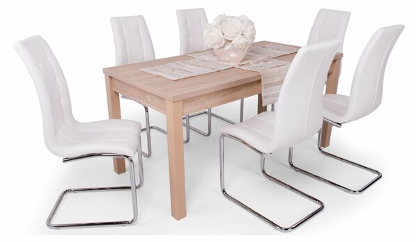 Berta asztal Emma székekkel | 6 személyes étkezőgarnitúra