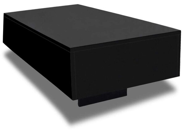 VidaXL Modern Dohányzóasztal - Fekete Magasfényű - 85x55x31 cm