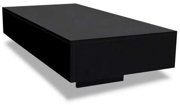 VidaXL Magasfényű Fekete Dohányzóasztal - 115x55x31 cm