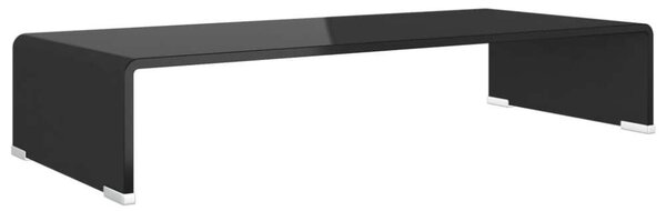 Üveg TV/Monitor Állvány - Fekete - 70x30x13 cm