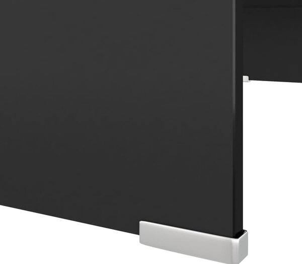 Üveg TV/Monitor Állvány - Fekete - 70x30x13 cm