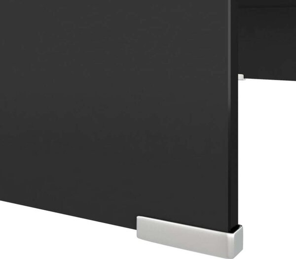Üveg TV/Monitor Állvány - Fekete - 70x30x13 cm