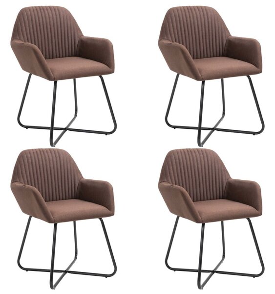 4 db Barna Szövet Étkezőszék - Modern Design