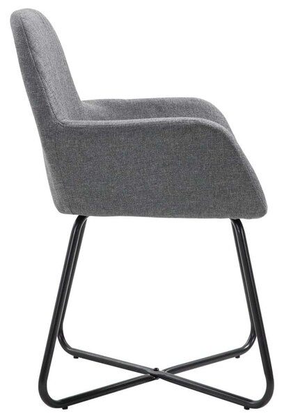 Elegáns Szövet Étkezőszék - Sötétszürke - 6 db
