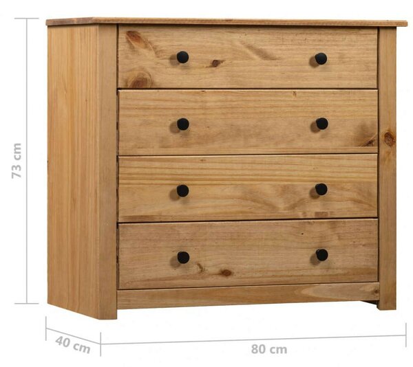 VidaXL Panama Fenyőfa Fiókos Szekrény - 80x40x73 cm
