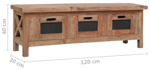 Mahagóni TV-szekrény - Rusztikus - 3 Fiók - 120x30x40 cm