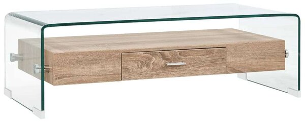 VidaXL átlátszó edzett üveg dohányzóasztal 98 x 45 x 31 cm