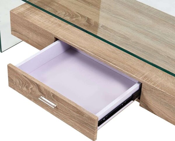 VidaXL átlátszó edzett üveg dohányzóasztal 98 x 45 x 31 cm