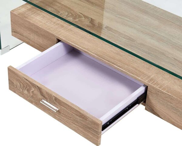 VidaXL átlátszó edzett üveg dohányzóasztal 98 x 45 x 31 cm