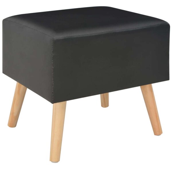 VidaXL Fekete Műbőr Éjjeliszekrény Szett - 2 db - 40x35x40 cm