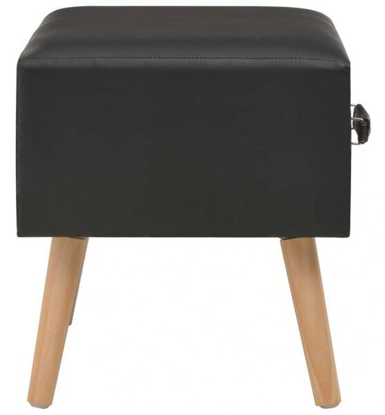 VidaXL Fekete Műbőr Éjjeliszekrény Szett - 2 db - 40x35x40 cm