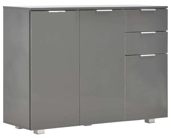 VidaXL szürke magasfényű tálalószekrény 107x35x80,5 cm