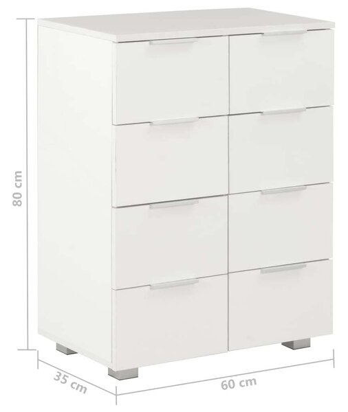 VidaXL 8 Fiókos Komód - Fehér - 60x35x80 cm