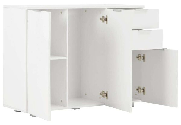 VidaXL Tálalószekrény - Fehér Magasfényű - 107x35x80,5 cm