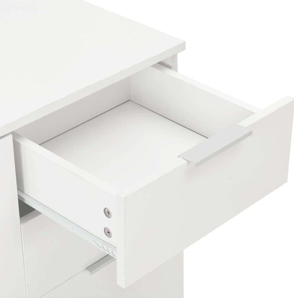 VidaXL Tálalószekrény - Fehér Magasfényű - 107x35x80,5 cm