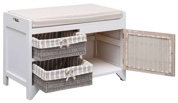 VidaXL Előszoba Pad - Császárfa - 70x33,5x45 cm