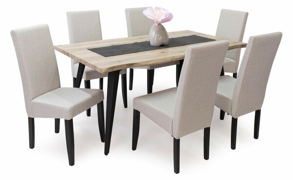 Tina asztal Berta lux székekkel | 6 személyes étkezőgarnitúra