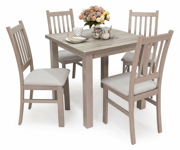 Berta asztal Delta székekkel | 4 személyes étkezőgarnitúra