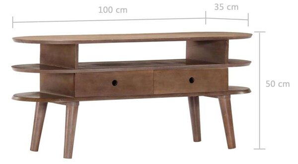 VidaXL tömör akácfa TV-szekrény 110 x 35 x 50 cm