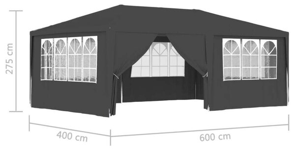 VidaXL Rendezvénysátor - 4x6m - Antracitszürke
