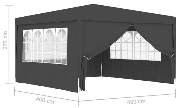 VidaXL Rendezvénysátor - 4x4m - Antracitszürke