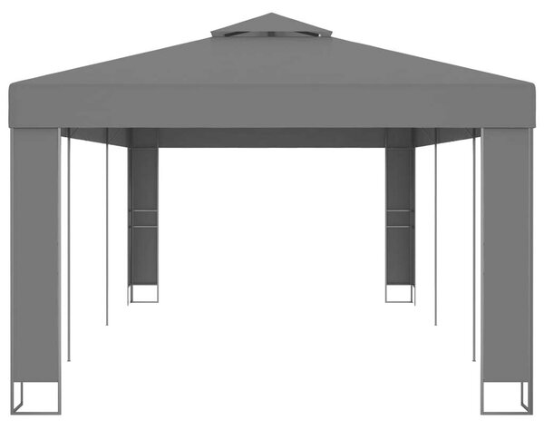 VidaXL Kerti Pavilon - Dupla Tető - 3x6m - Antracitszürke