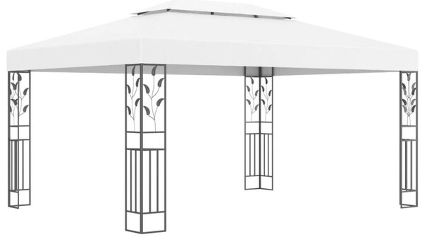 VidaXL Kerti Pavilon - Dupla Tető - 3x4m - Fehér