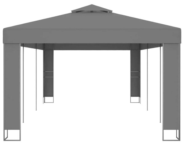 VidaXL Kerti Pavilon - Dupla Tető - 3x6m - Antracitszürke