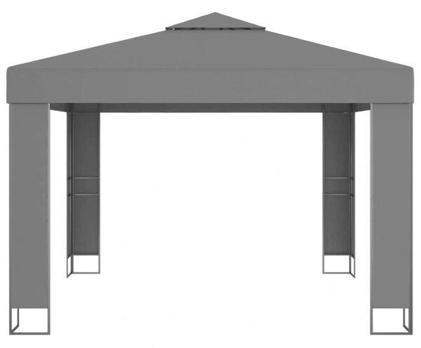 VidaXL Kerti Pavilon - Dupla Tető - 3x3m - Antracit Szürke