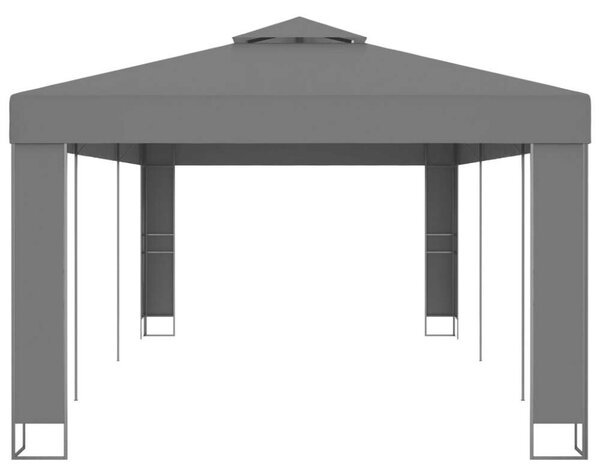 VidaXL Kerti Pavilon - Dupla Tető - 3x6m - Antracitszürke