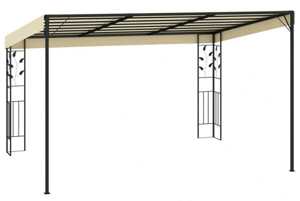 VidaXL Kerti Pavilon - Falra Szerelhető - 4x3m - Krémszínű