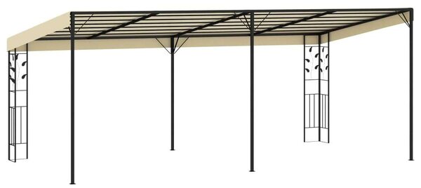 VidaXL falra szerelhető pavilon 6 x 3 x 2,5 m, krémszínű